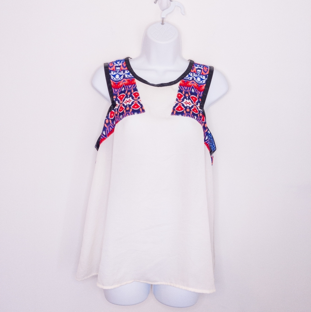 Express Women's Shirt Large White Sleeveless Summer Blouse